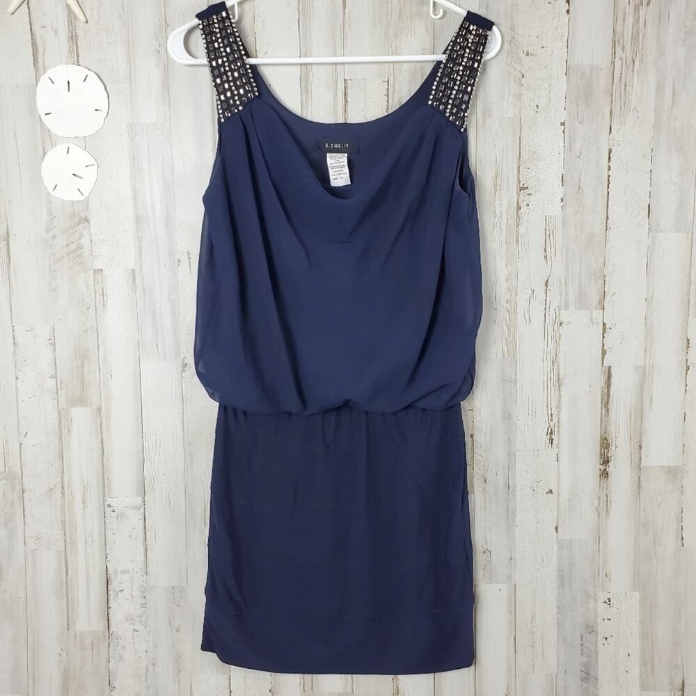 B. Darlin Beaded Dress Navy Blue Size 7/8